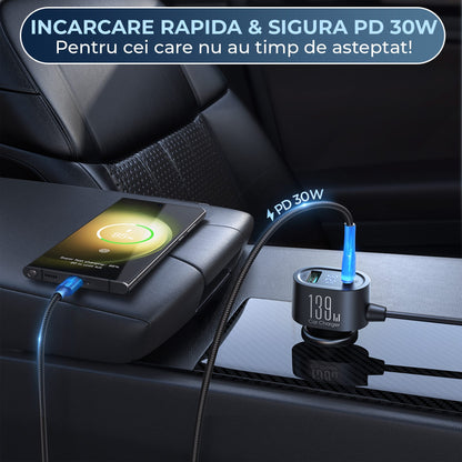 Adaptor priza Timebox, 139W, 3 x USB, 1 X USB-C, 7 in 1, 3x soclu auto, C 3