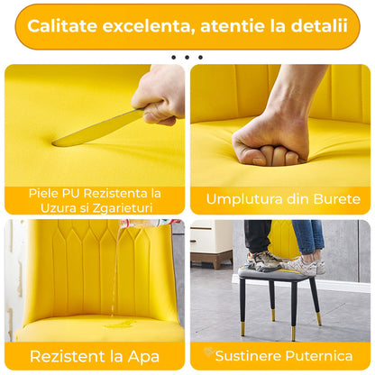 Scaun de Dining Modern Bucatarie, Spate, solduri, Galben