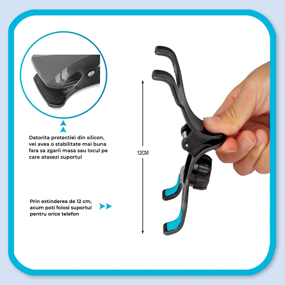 Suport de telefon flexibil, rotire la 360 grade -, Negru