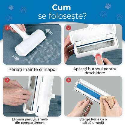 Perie pentru curatare parului animalelor de companie, caine, pisica, Albastru