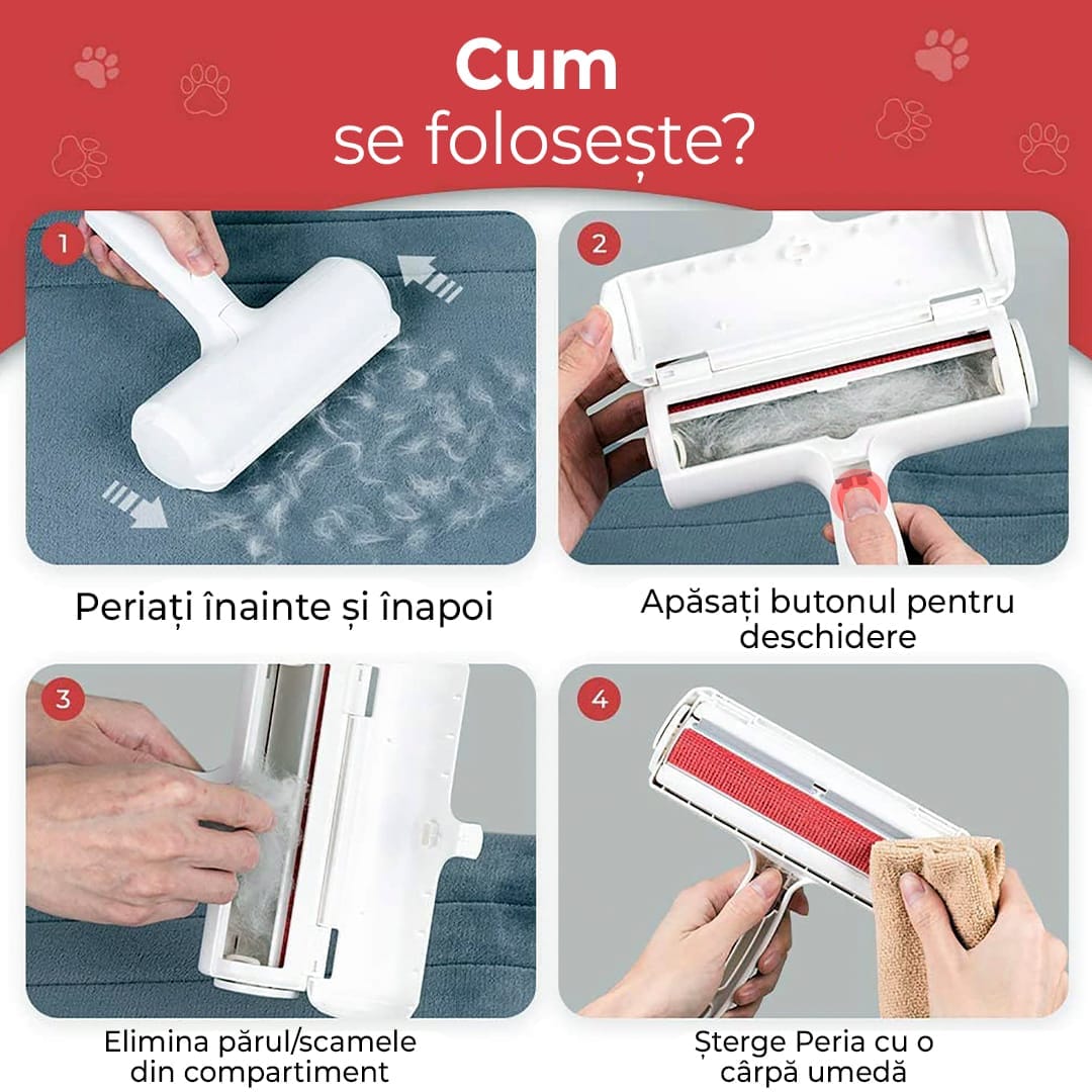Perie pentru curatarea parului animalelor de companie, caine, pisica, Rosu