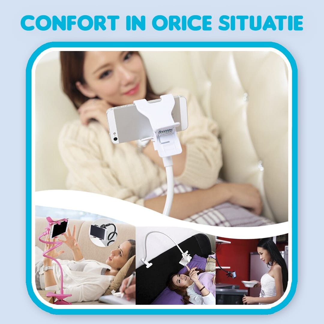 Suport de telefon flexibil, rotire la 360 grade, Alb