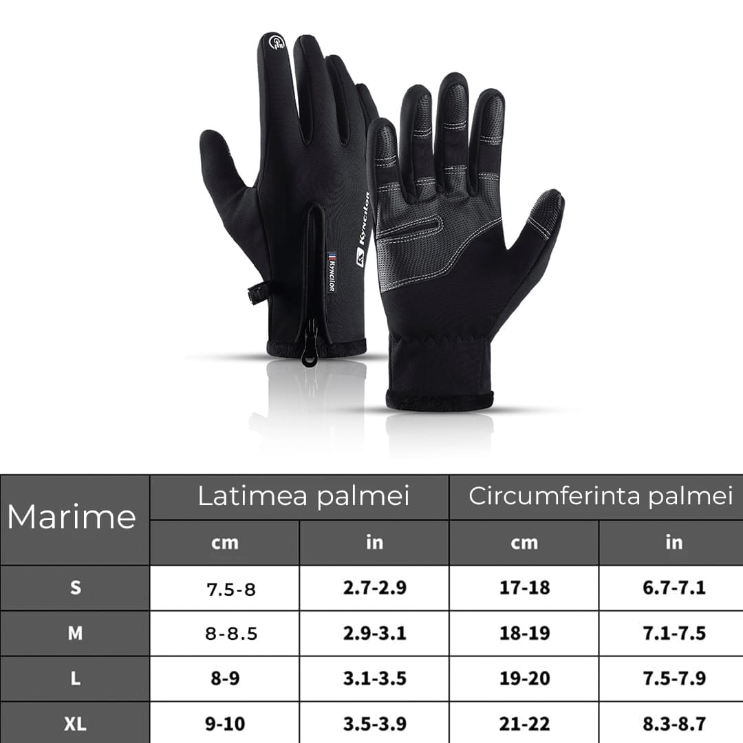 Manusi sport, aderenta pentru ski, ciclism, culoare negru, Unisex, marime S