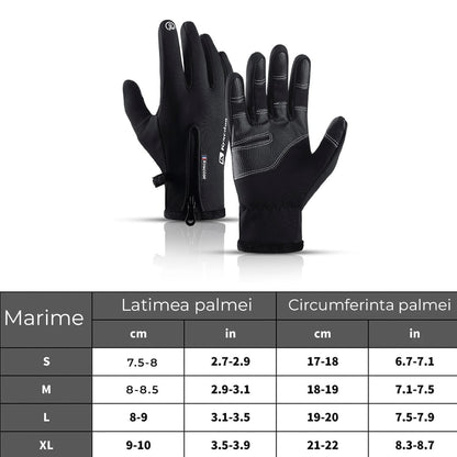 Manusi sport, aderenta pentru ski, ciclism, culoare negru, Unisex, marime S