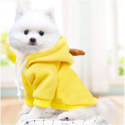 Haina pentru caine, tip Hanorac animale de companie, model Banana - marimea M