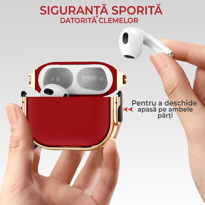 Husa de protectie pentru Apple Airpods Pro, Rosu/, Auriu