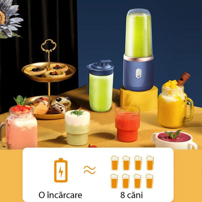 Mini blender electric, compact, multifunctional, smoothie, legume si fructe
