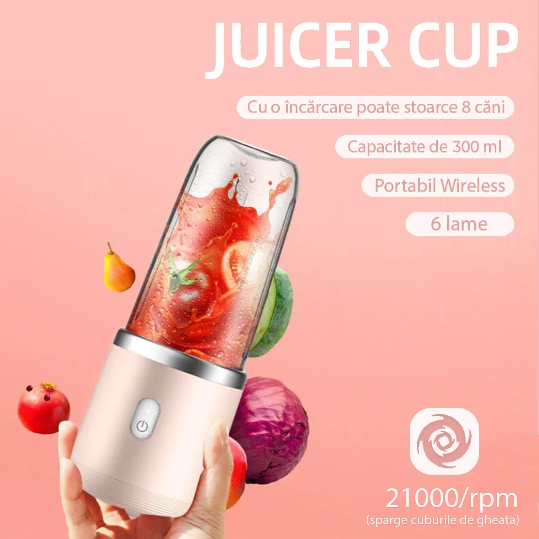 Mini blender electric, compact, multifunctional, smoothie, legume si fructe