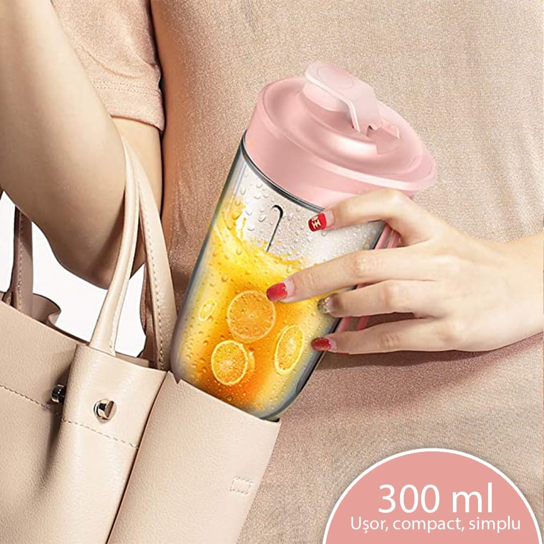 Mini blender electric, compact, multifunctional, smoothie, legume si fructe