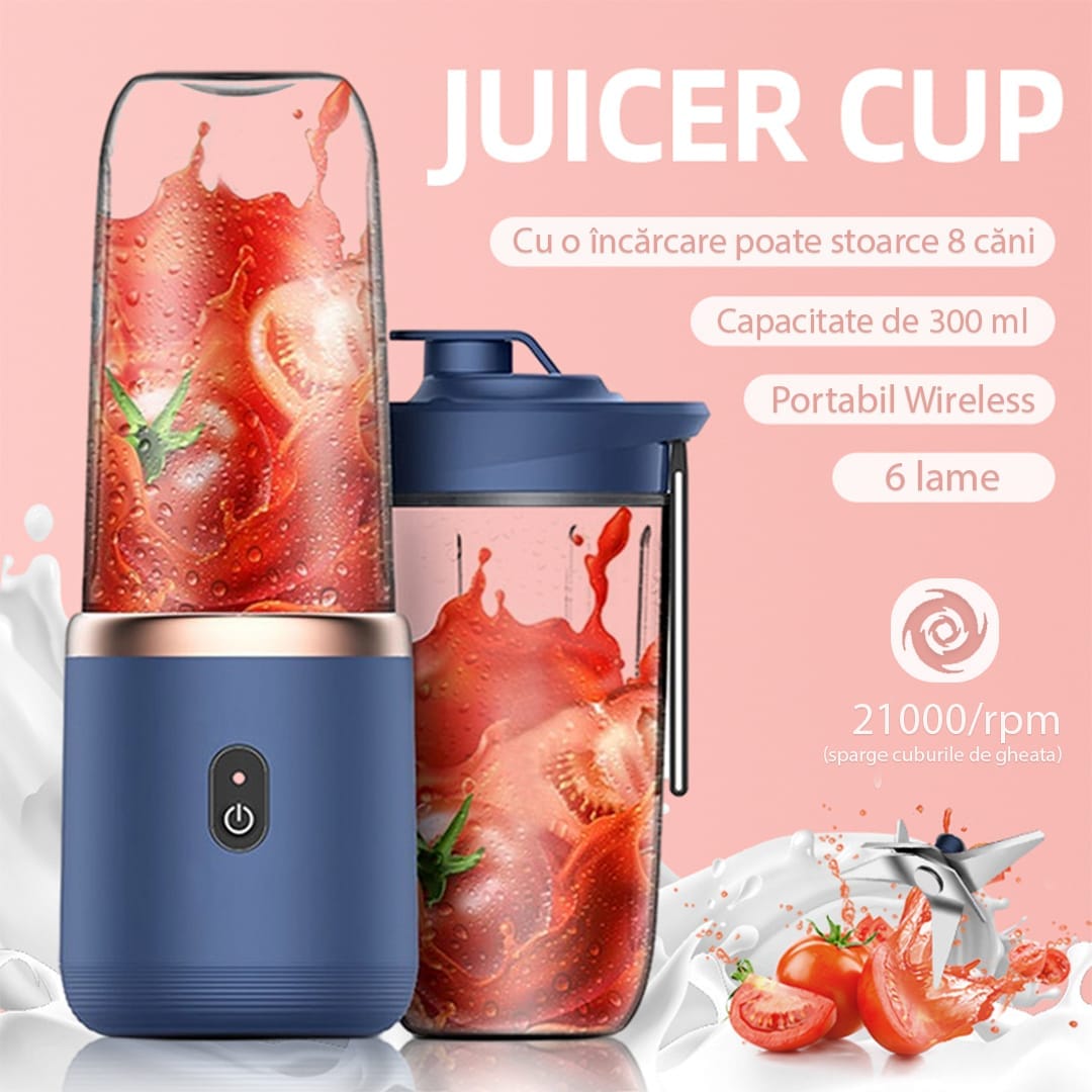 Mini blender electric, compact, multifunctional, smoothie, legume si fructe