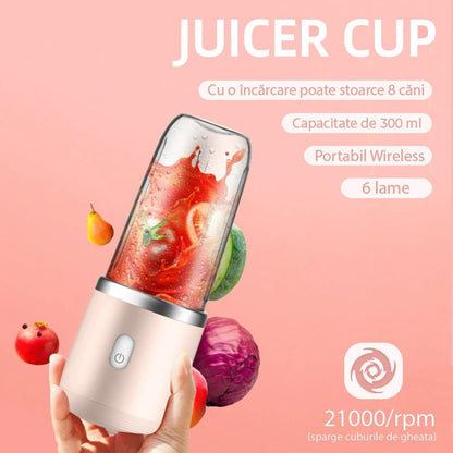 Mini blender electric, compact, multifunctional, smoothie, legume si fructe