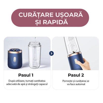 Mini blender electric, compact, multifunctional, smoothie, legume si fructe