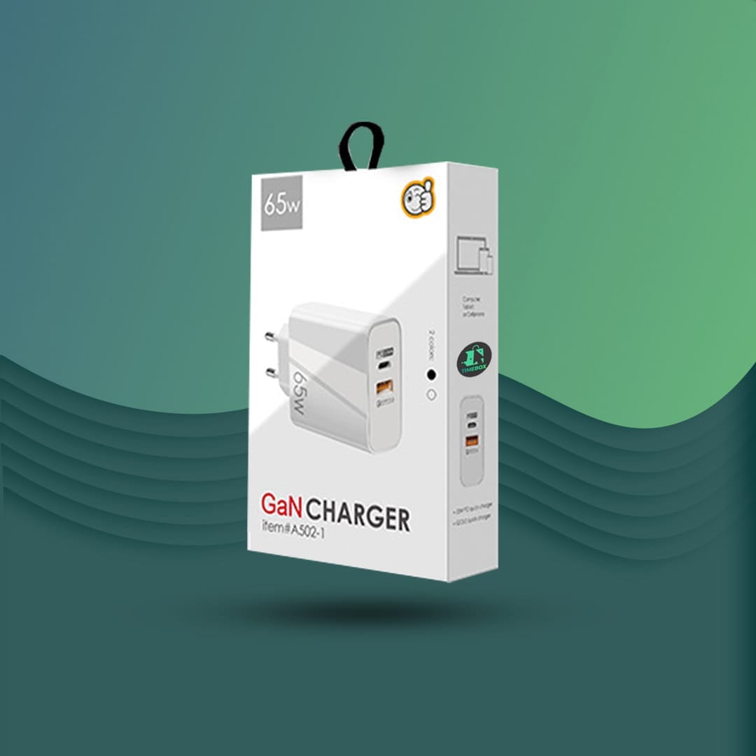 Incarcator Retea, 2 Porturi, 65W, 1 x USB, 1 x Type-C, Negru