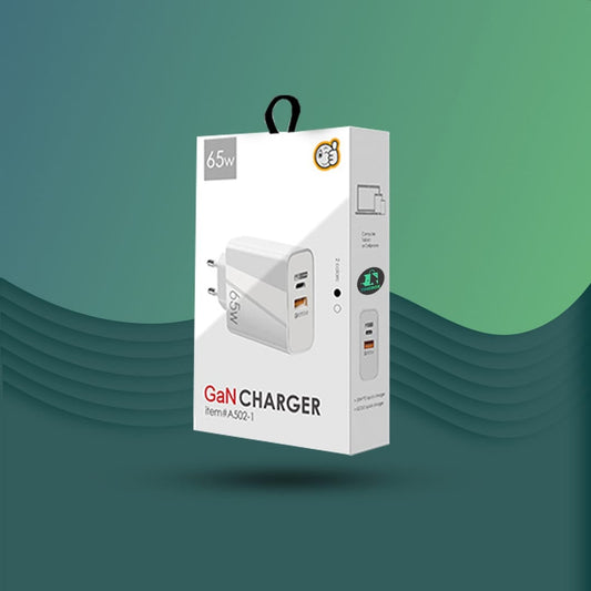 Incarcator Retea, 2 Porturi, 65W, 1 x USB, 1 x Type-C, Negru