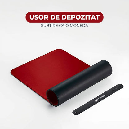 Mousepad gaming XXL cu doua fete din piele pu, 90x45, impermeabil