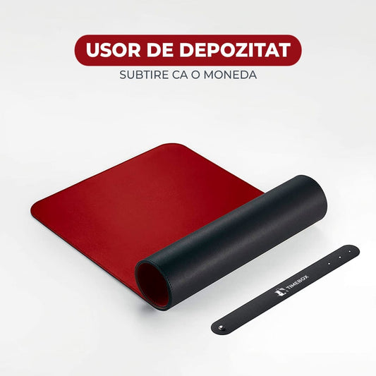 Mousepad gaming XXL cu doua fete din piele pu, 90x45, impermeabil