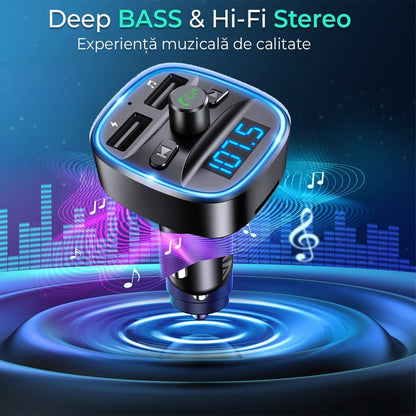 Modulator FM, Bluetooth 5, incarcator auto cu quickcharge 3, Port USB
