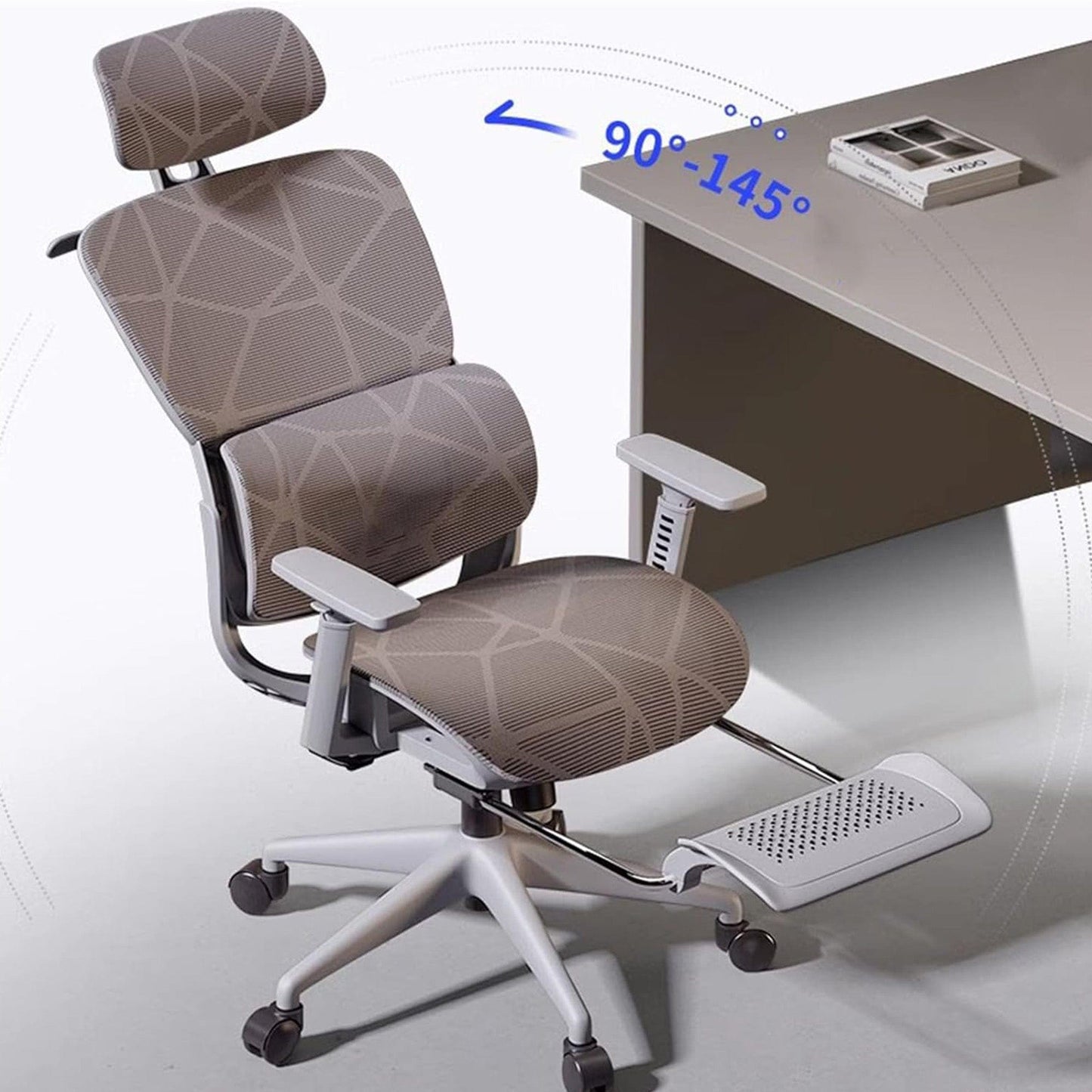 Scaun Ergonomic de Birou, Reglaj Inaltime si Brate 2D/3D, Gri