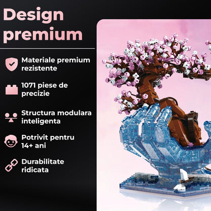 Set Constructie 3D Timebox, Model Cherry Blossom LED, Multicolor