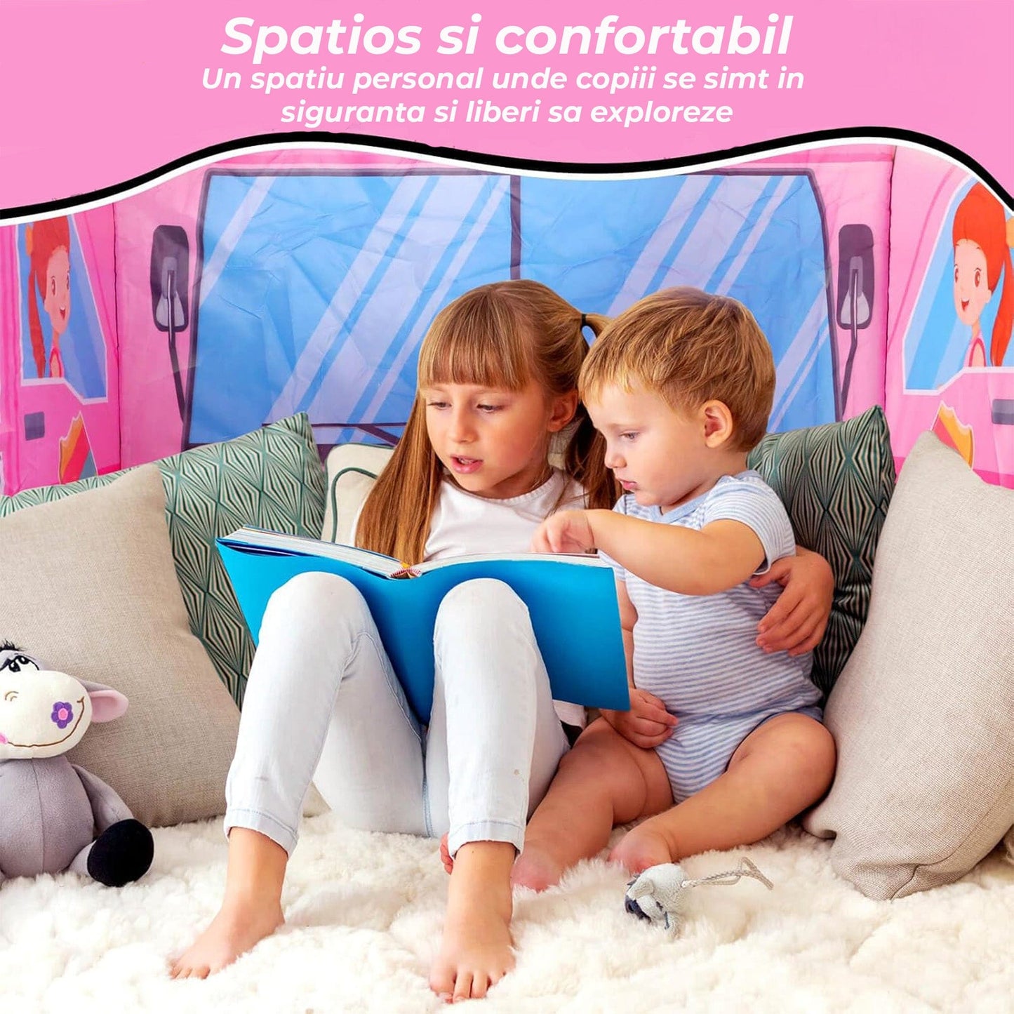 Cort de Joaca Pop-Up pentru Copii 1, 5 Ani, Roz