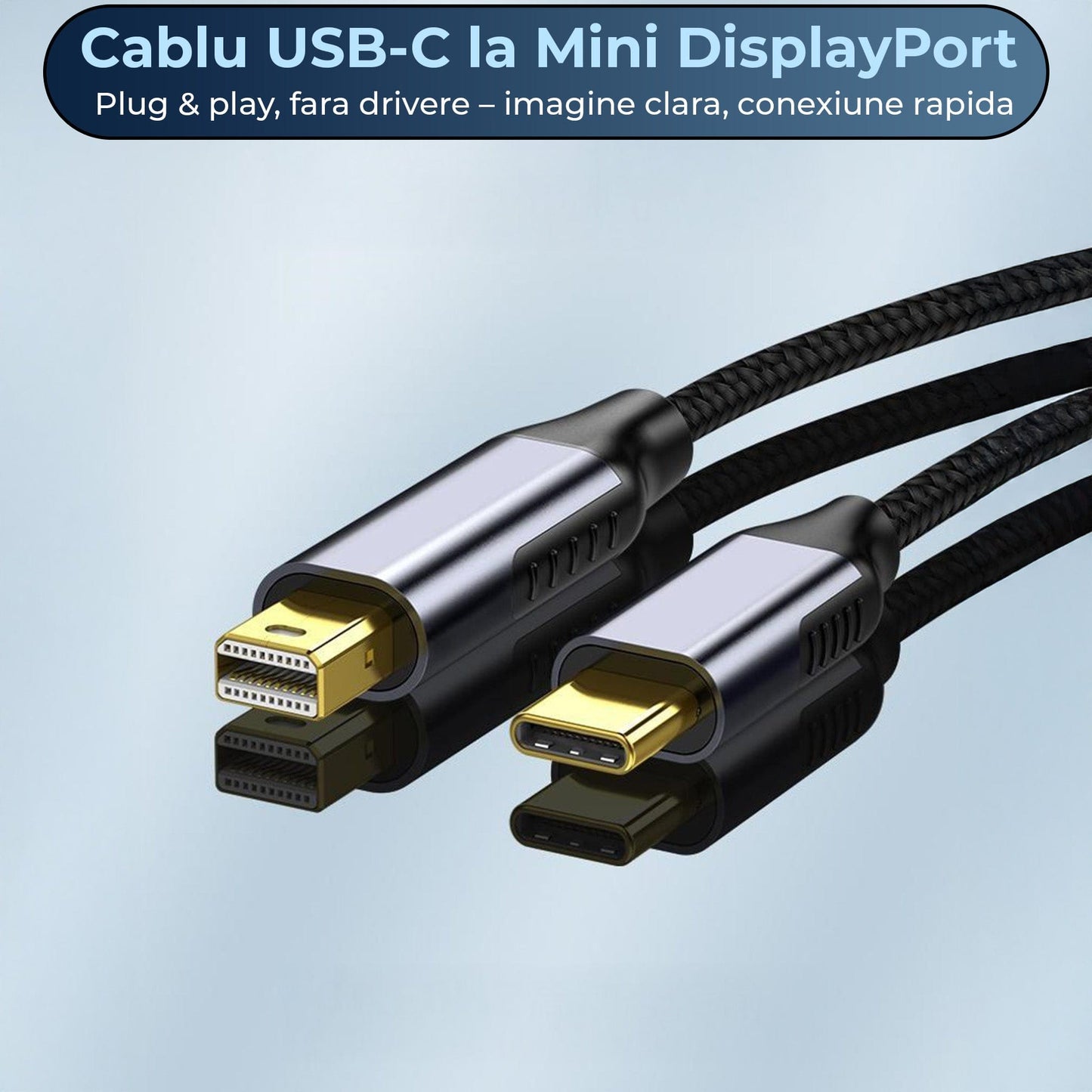 Cablu Adaptor Type-C la Mini DisplayPort, 60Hz, Transfer Video Ultra HD