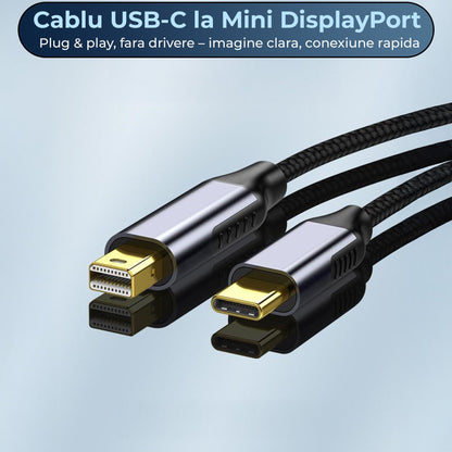 Cablu Adaptor Type-C la Mini DisplayPort, 60Hz, Transfer Video Ultra HD
