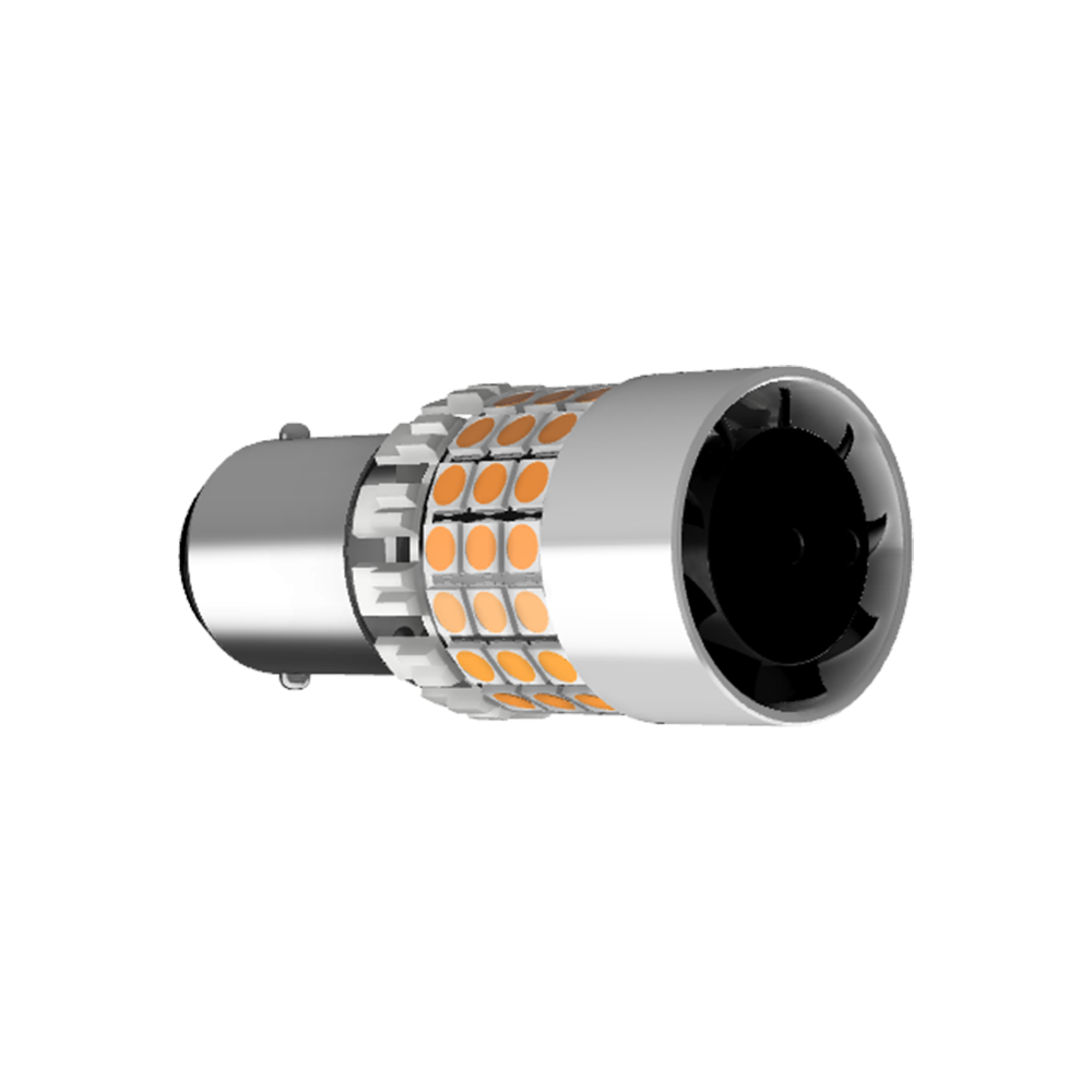Set 2 x bec LED BA15S PY21W LUSMAR™ Galben 7000 lm Canbus - fara eroare - off-road