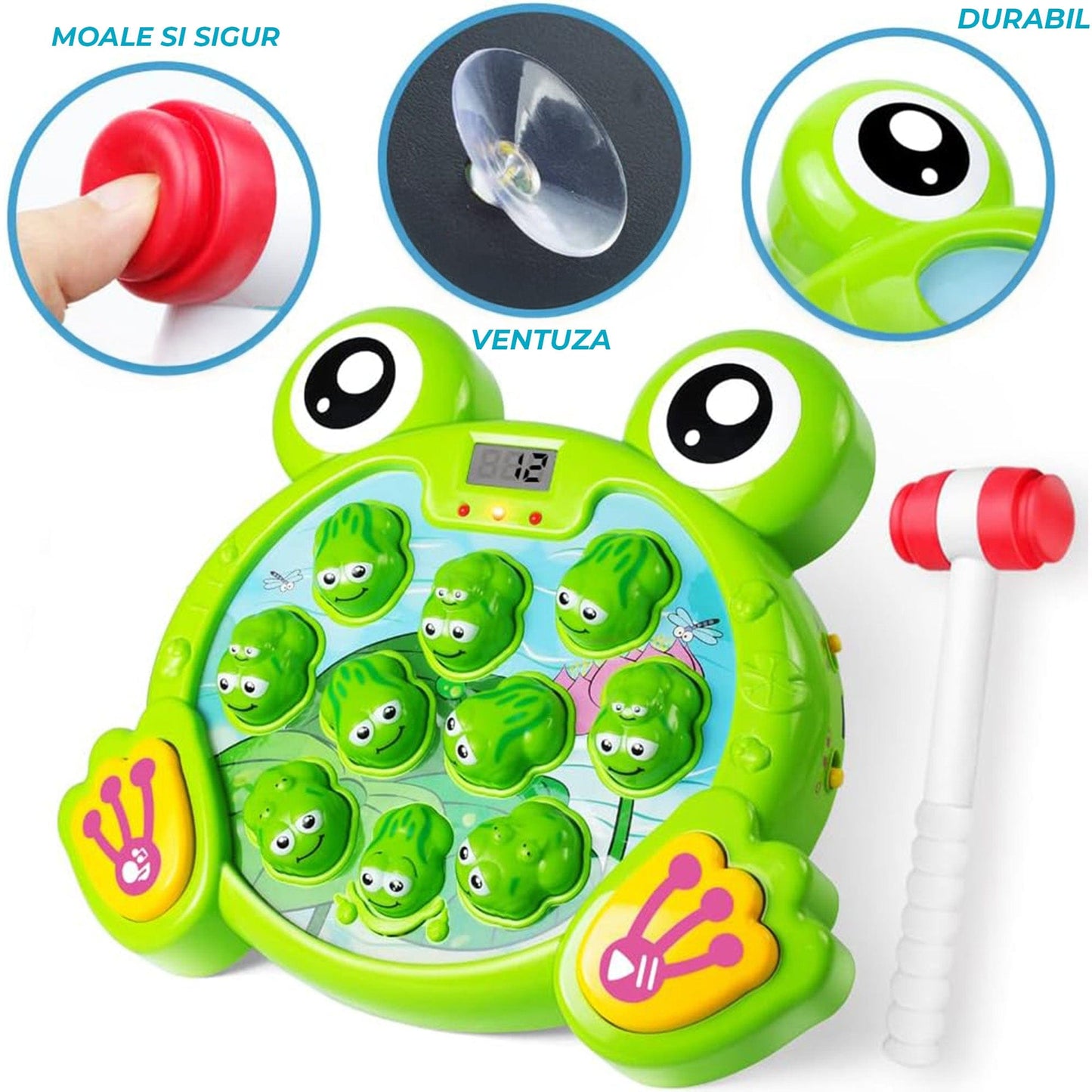 Joc Interactiv Timebox, "Loveste Broscuta" cu 2 Ciocanele, Verde