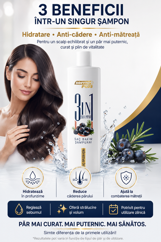 Șampon 3în1 Hidratant, Anti-Cădere & Anti-Mătreață