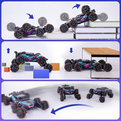 Masina cu Telecomanda RC Stunt 8 Roti Timebox, 4WD, Acrobatii, Rotire 360°, Mov