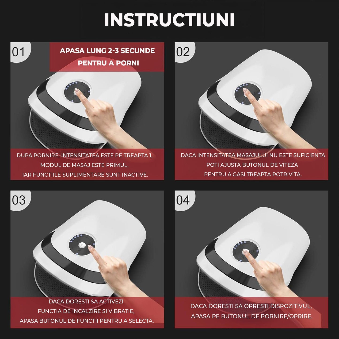 Aparat de Masaj pentru Maini, 5 Nivele de Incalzire, Baterie de 2200mAh, Alb