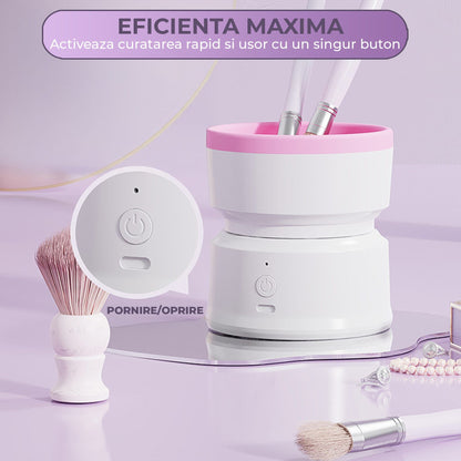Aparat Electric de Curatare pentru Pensule de Machiaj - Reincarcabil USB, Alb
