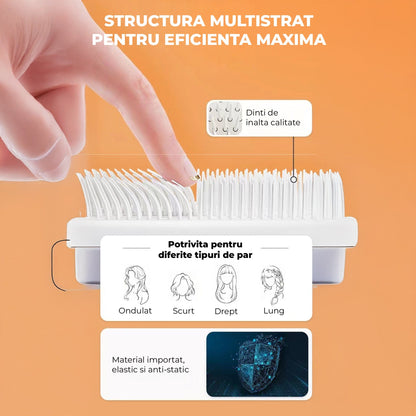 Perie de Par Rotativa Timebox, Curatare Retractabila, Dinti Elastici, Violet