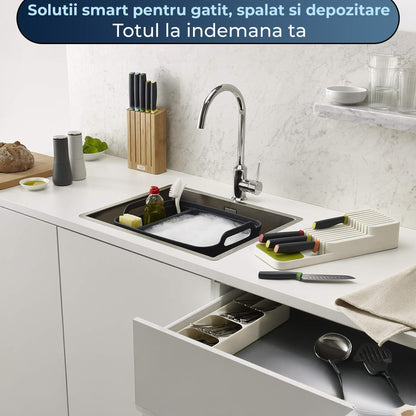Organizator pentru Cutite Timebox, 2 Niveluri, Capacitate 9 Cutite, Gri