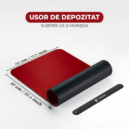 Mousepad gaming XXL cu doua fete din piele pu, 80x40, impermeabil