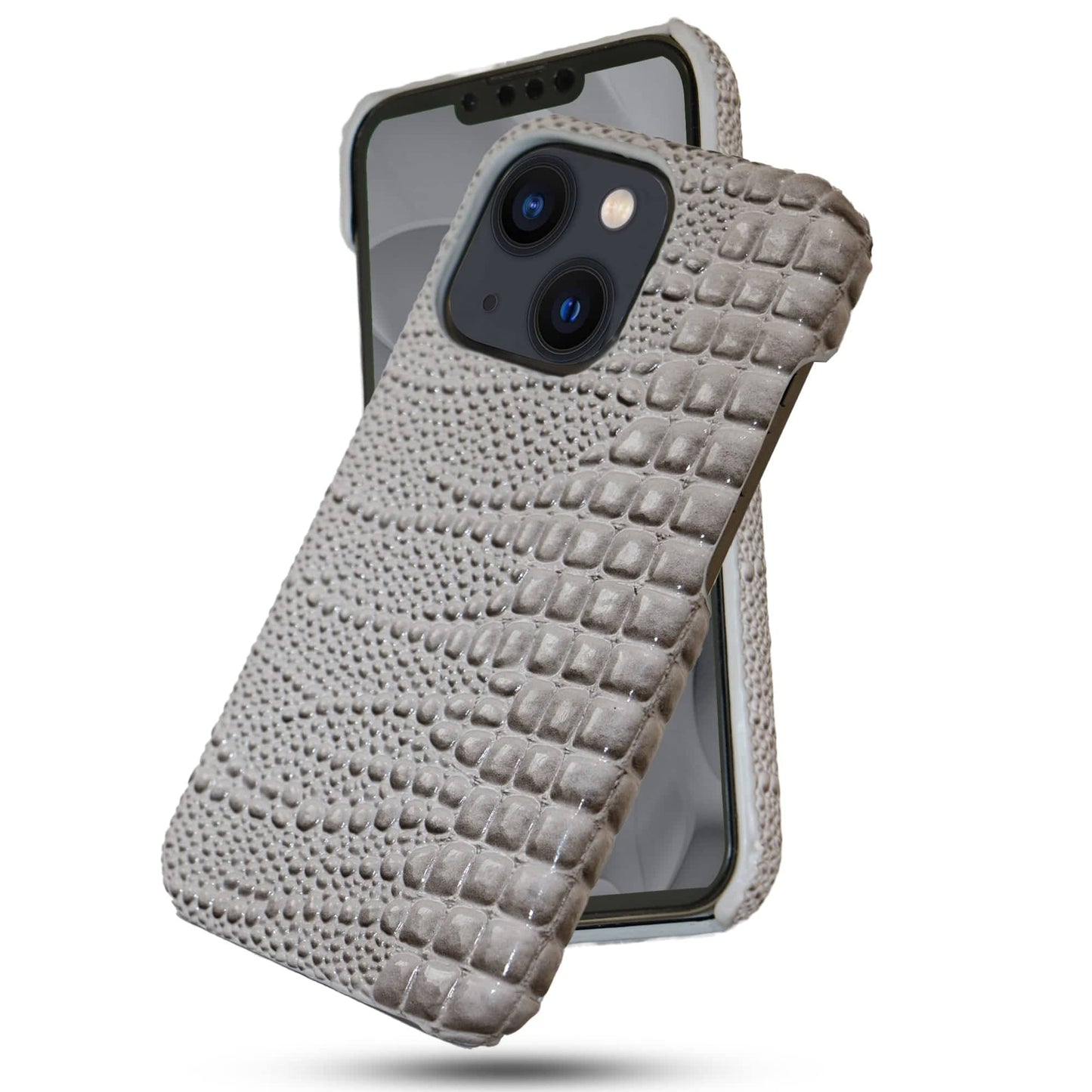 Husa de Protectie Timebox, Apple iPhone 13, stil Piele de sarpe, Gri