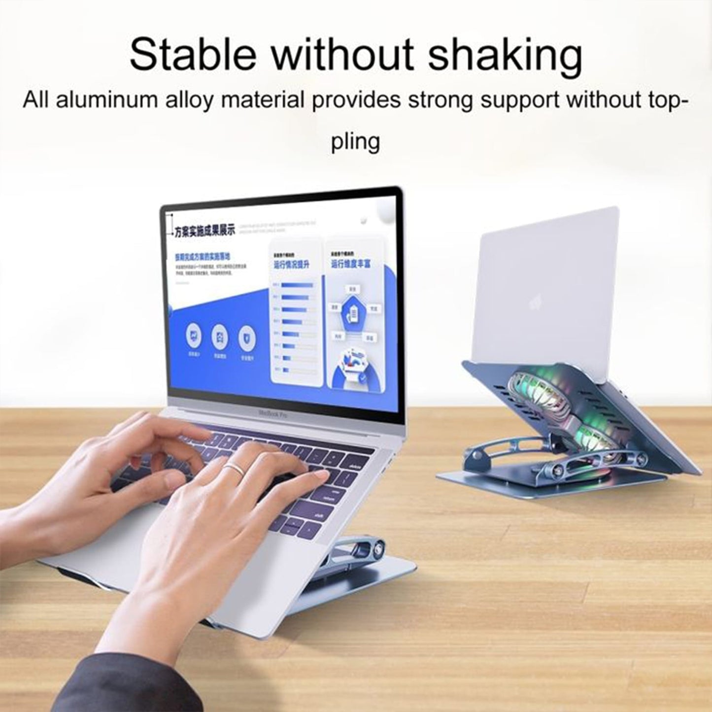 Suport pentru laptop si tableta, Ventilator de racire, Aluminiu