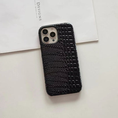 Husa de Protectie Timebox, Apple iPhone 13, stil Piele de sarpe, Negru