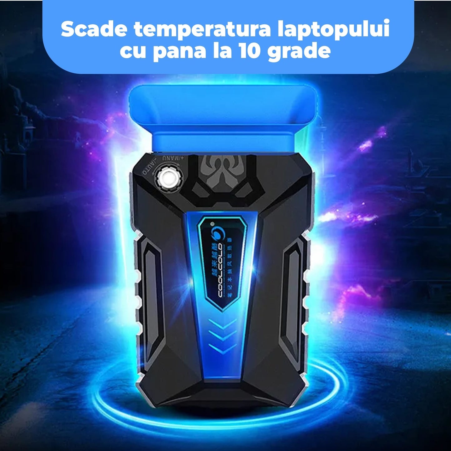 Cooler Laptop Timebox, Ventilator Vacuum pentru Racire Laptop, 3000rpm