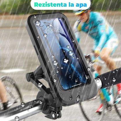 Suport husa telefon Timebox, trotineta electrica, Rotire 360 grade, Negru