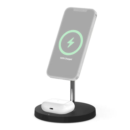 Incarcator Wireless Timebox, 15W, 2 In 1, Android, Samsung, Airpods, Huawei