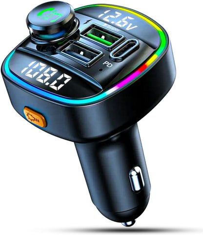 Modulator FM Timebox, Hands-Free Kit cu 10 functii, Type-C, 2 x QC 3, Negru