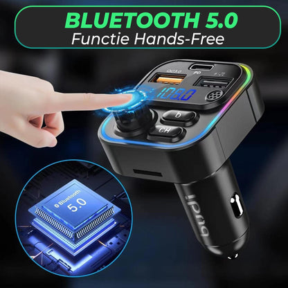 Modulator FM Timebox, 20W, Hands-Free Kit, QC 3, Port USB Type-C, Bluetooth 5