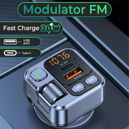 Modulator FM Timebox, Hands-Free, QC 3, Port USB Type-C, Conector AUX