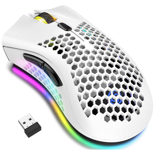 Mouse gaming wireless Timebox, ultrausor 95g, FastCharge, USB, 4 GHz, Alb