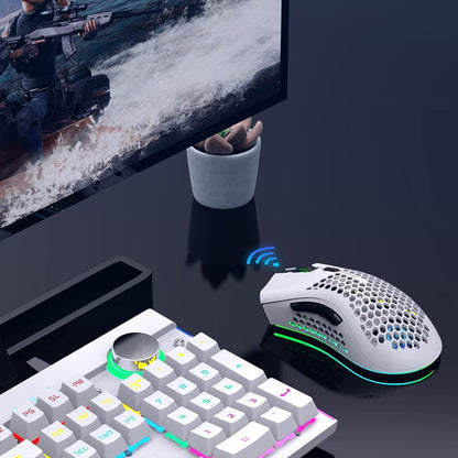 Mouse gaming wireless Timebox, ultrausor 95g, FastCharge, USB, 4 GHz, Alb