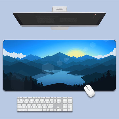 Mousepad gaming XXL Timebox, 80 x 40 cm, impermeabil, office, Albastru
