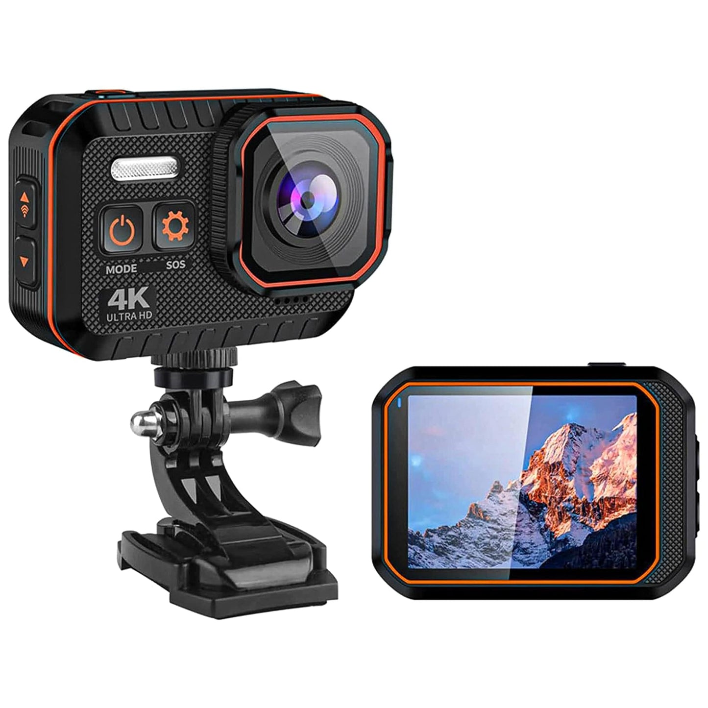 Camera de actiune VIRAN, inregistreaza pana la 4K 60FPS, lentina de protectie