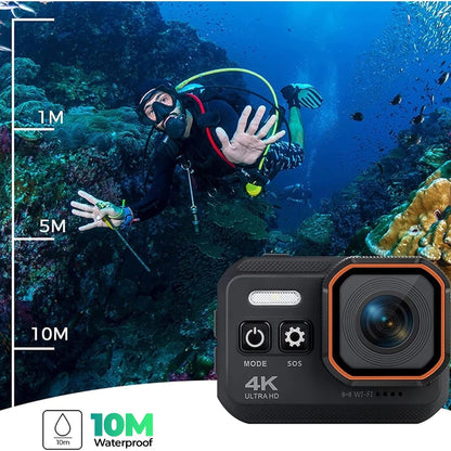 Camera de actiune VIRAN, inregistreaza pana la 4K 60FPS, lentina de protectie