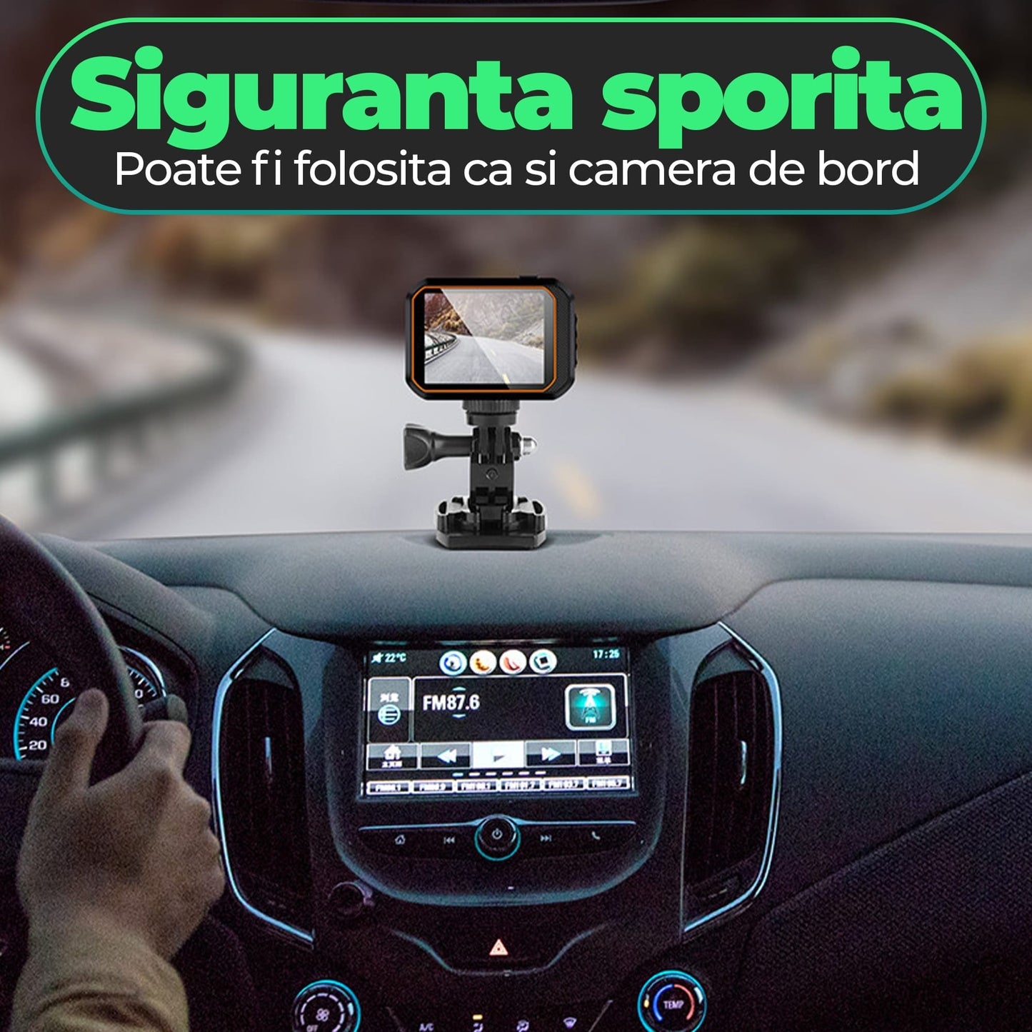 Camera de actiune VIRAN, inregistreaza pana la 4K 60FPS, lentina de protectie